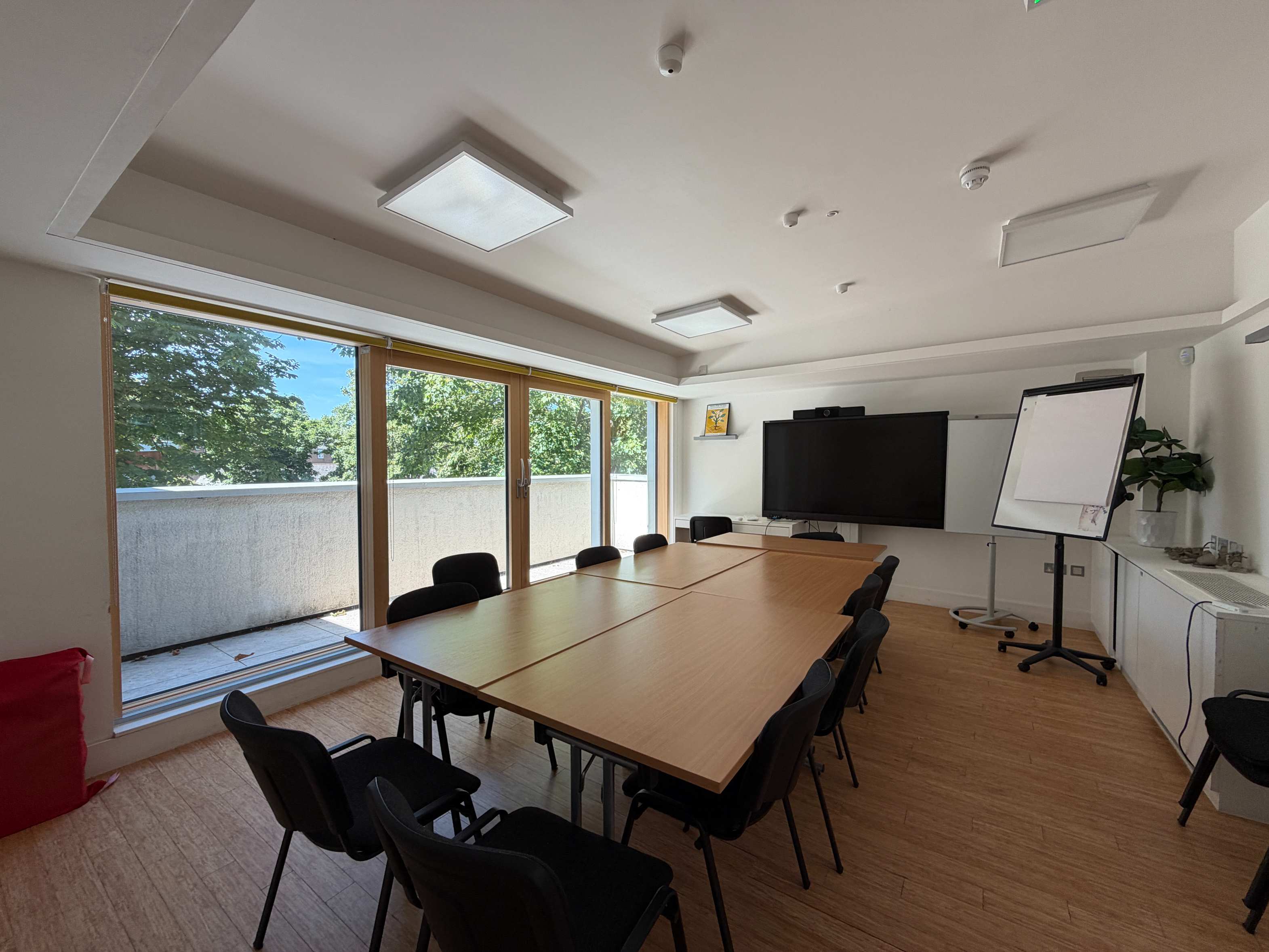 Training Room at Centre 404 with balcony view, display screen and flipchart