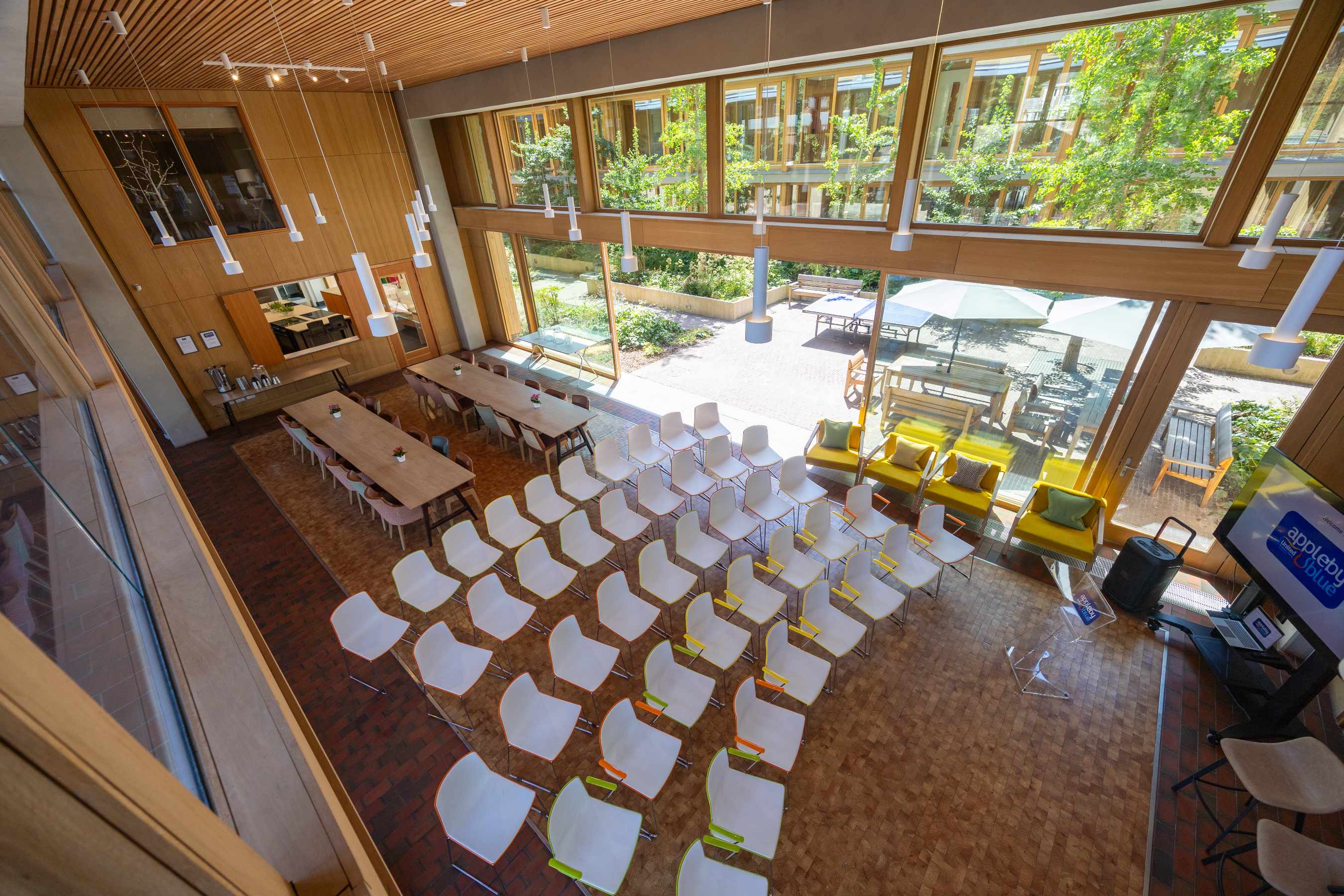 Garden Room Bermondsey event space with courtyard seating at Appleby Blue