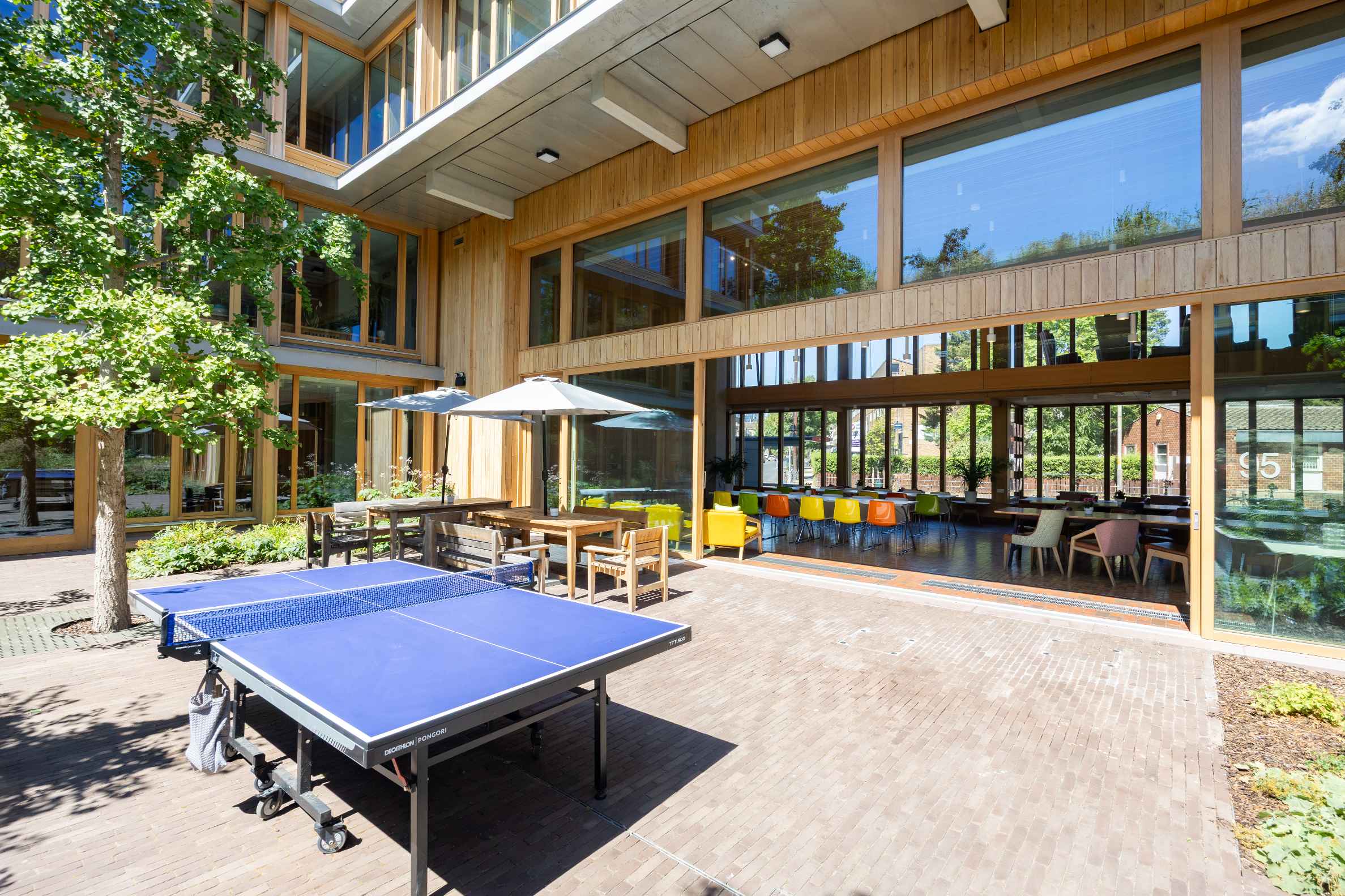 Garden Room glazed courtyard doors and light-filled event hall Appleby Blue