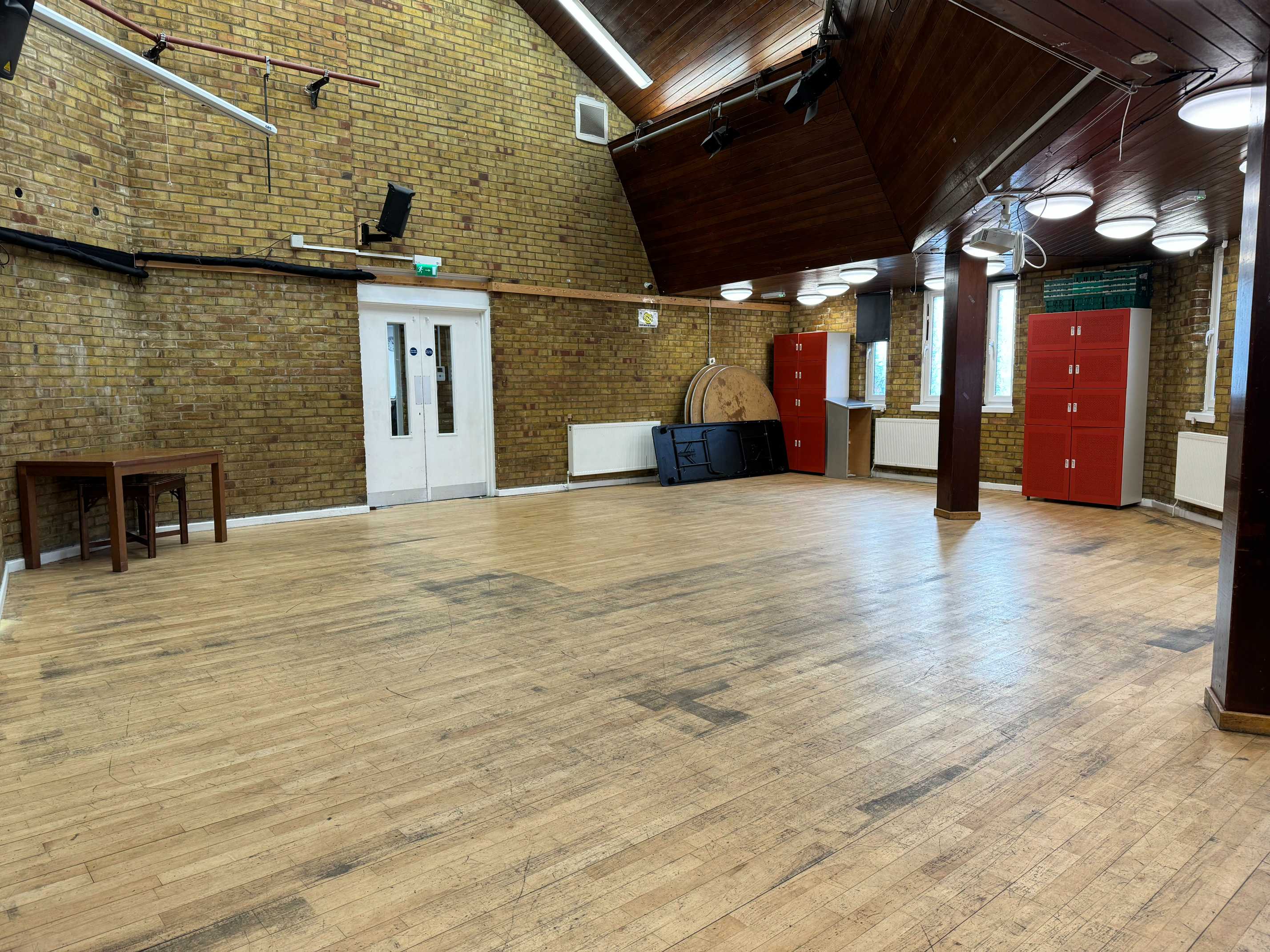 Draper Hall's event-ready entrance and front access, clean and welcoming for guests and community users.