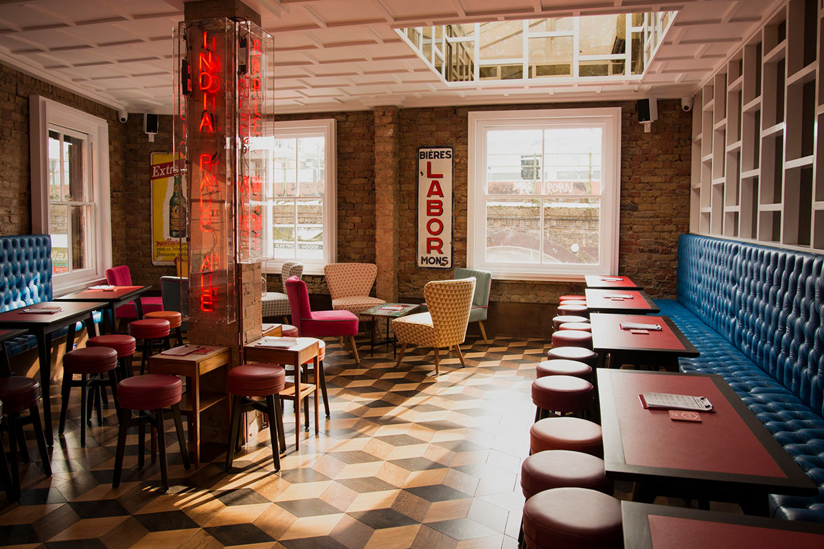 Front view of The Craft Beer Co. Brixton, a lively venue just off Brixton Market with quirky, welcoming charm