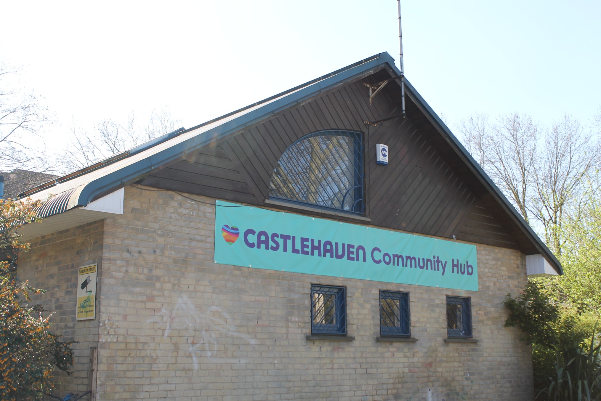 Main outside view of Castlehaven Community Association, showing welcoming entrance in central Camden