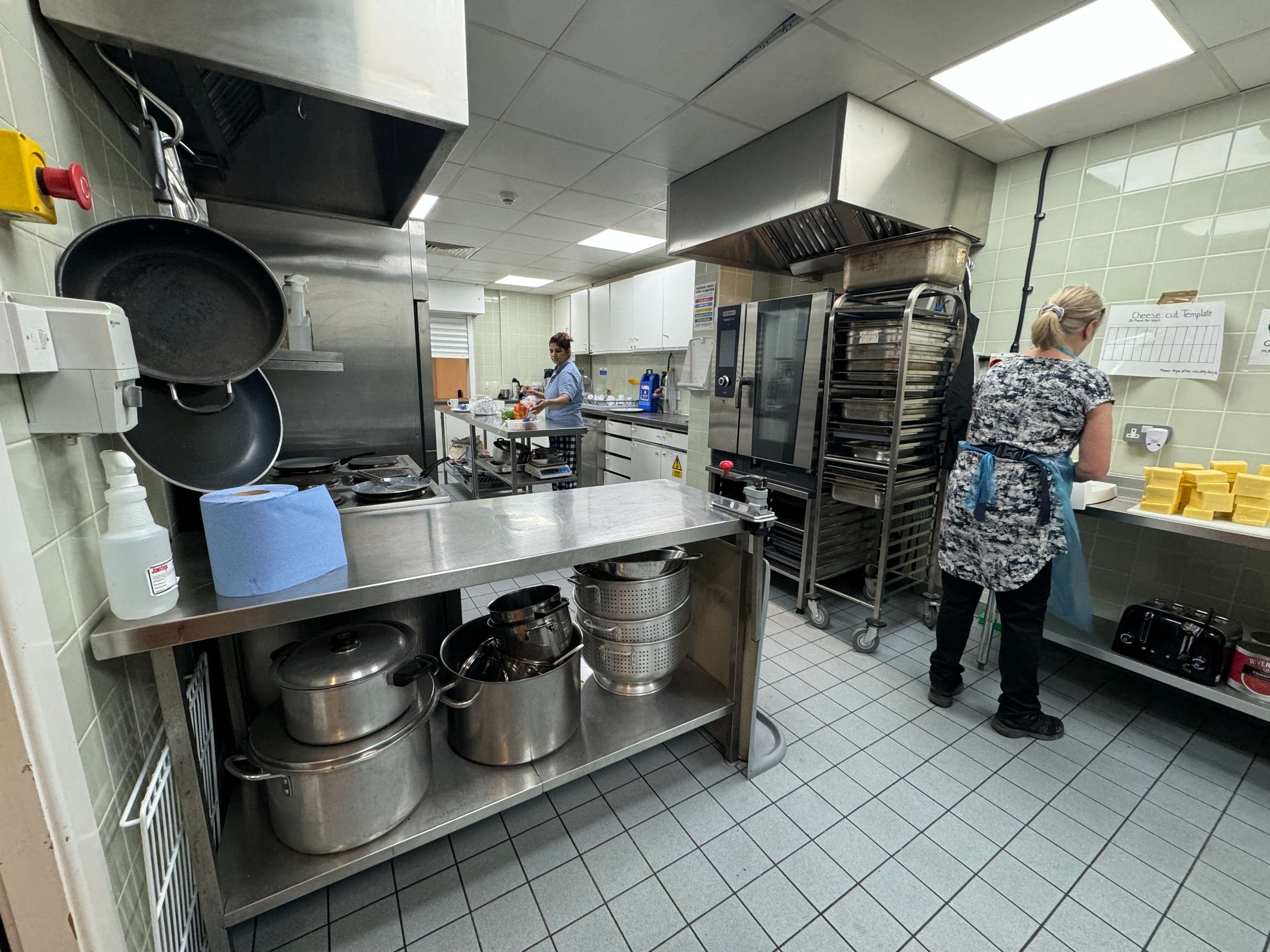 Professional kitchen inside the Crypt with Rational oven and catering facilities—ideal for event catering hire